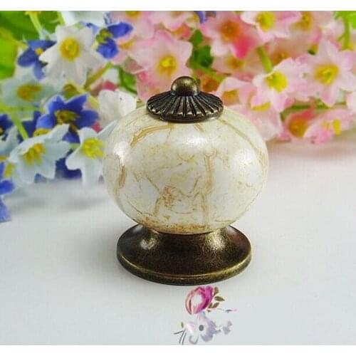 Dresser knob Drawer Handles Marble vein Ceramic pull Antique bronze kitchen Cabinet knobs Furniture handle Hardware pull knobs