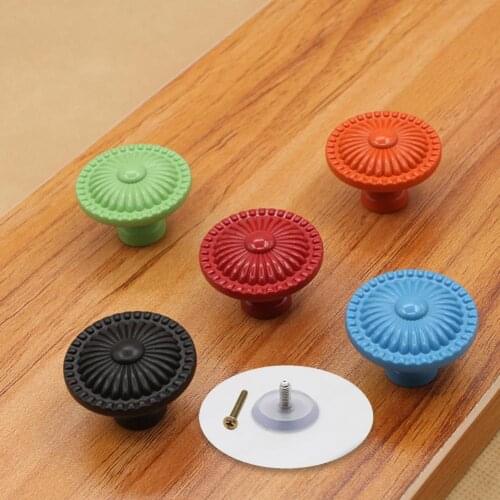 32mm High Quality Drawer Handle Sturdy Simple Installation Home Improvement Round Single Hole Ceramic Drawer Pulls for Drawer