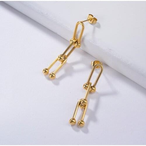 Baoyan Metal Earrrings Trendy 18k Gold Irregular Drop Earrings Stainless Steel Metal Style Party Jewelry For Women