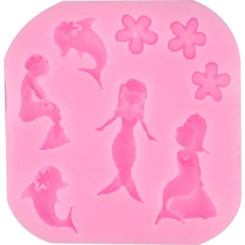 Mermaid Octopus Cake Silicone Mold Fondant Molds Metal Cutting Dies Cake Decorating Tools Sugar Craft Chocolate Mold Baking Tool