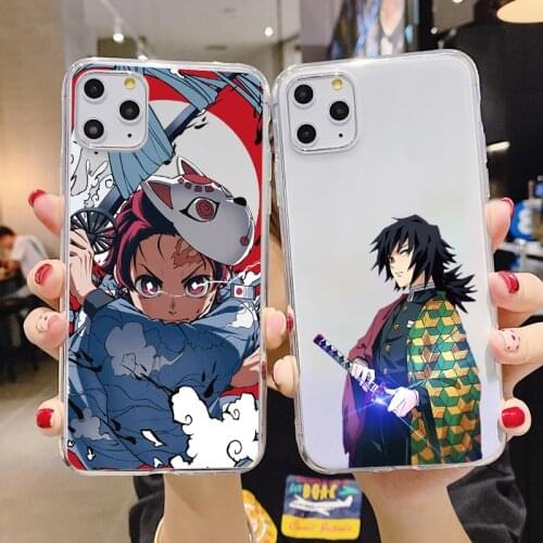 Japan Anime Demon Slayer Kimetsu no Yaiba Case For iPhone 11 11pro 12 Pro X XR Xs Max 8 7 Plus 6S 5S SE 2020 Soft TPU Clear Case