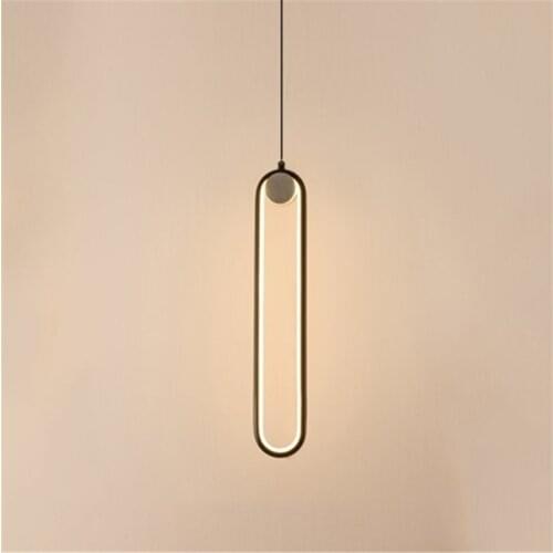 Simple modern pendant lights LED Bedside lamp living room background wall hanging lamps home decor geometric line light fixtures