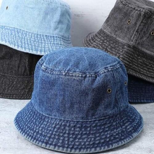 Solid Color Washed Cowboy Fishermans Hat women Outdoor Sun Hat Four Seasons Section Lovers Fashion wild Bucket Hats casquette
