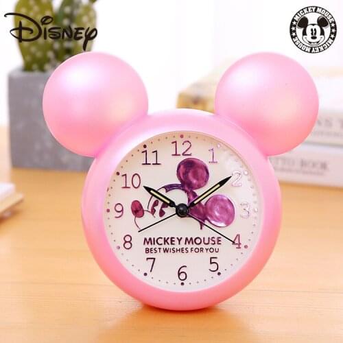 Disney Student Mute Alarm Clock Mickey Creative little alarm clock fashion cute kids night lamp bedside clock mini alarm clock