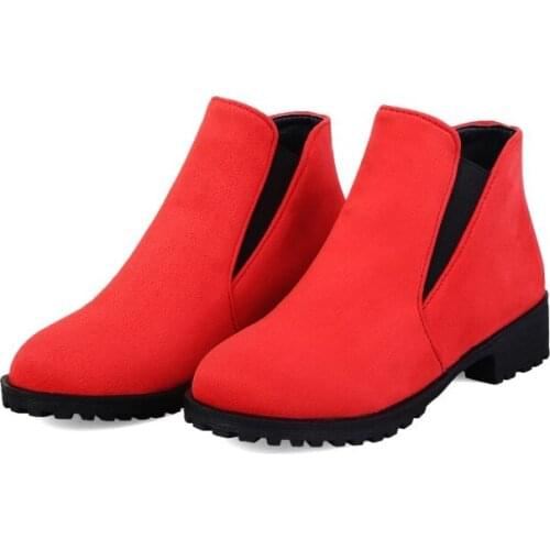 Big Size 9 10 11-15 boots women shoes ankle boots for women ladies boots shoes woman winter Round head metal trim