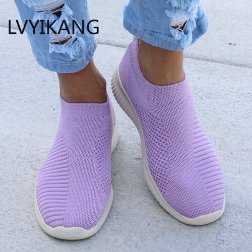 Plus Size 43 Sneakers Women Stretch Fabric Socks Shoes Woman Fashion Vulcanize Shoes Slip On Tenis Feminino Women Casual Shoes