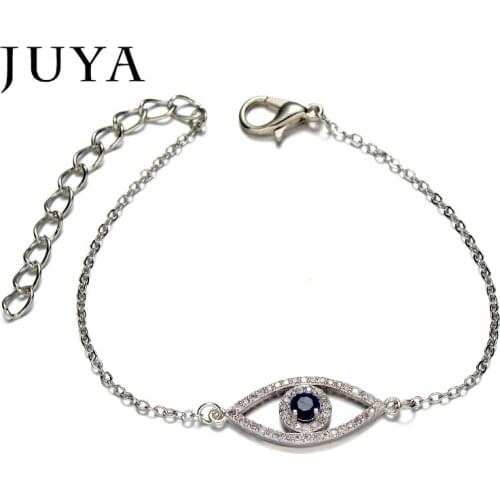 New Arrival Evil Eye Three Colors Austrian cubic zircon Rhinestone Bracelets For Women Rose Gold Pulseira Jewelry Bijoux