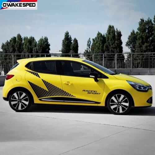 1 set Racing Sport Car Side Stripes Auto Door Body Decor Vinyl Decal For-Renault Clio RS Trophy Design Sticker Accessories