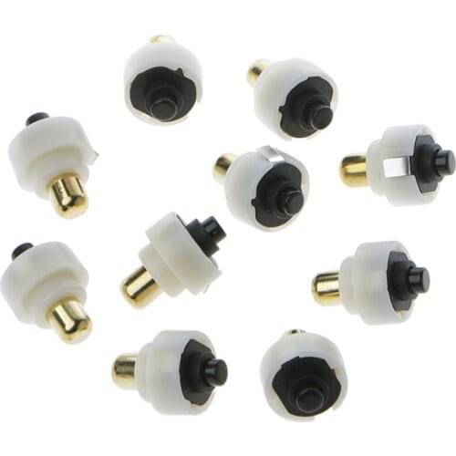 10 Pcs DC 30V 1A C8 Flashlight Tail Button Switch Lightweight Strong White Round