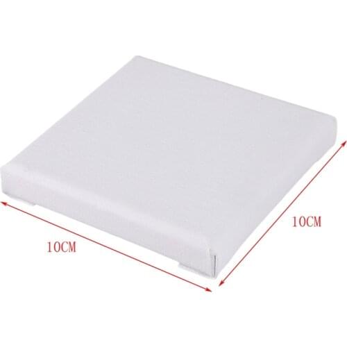 10Pcs/Set White Blank Art Boards Mini Stretched Artist Canvas Art Board Acrylic Oil Paint Wood+Cotton for Artwork Painting