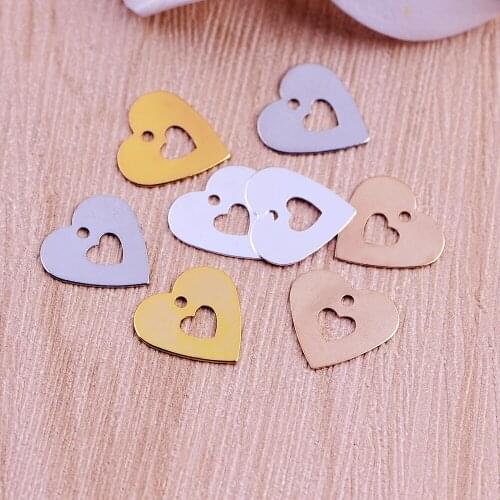 20PCS Peach Heart Single Hole Pendant Love Heart Pendant Brass Earring Pendant Fashion Charm Jewelry Accessories