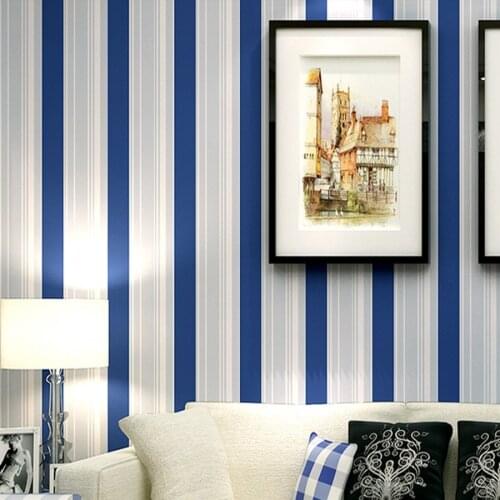 Beibehang Mediterranean blue vertical stripe papel de parede 3d wall murals wallpaper for living room papel de parede para sala