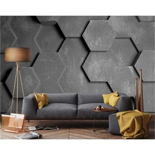 Beibehang papel de parede 3d Custom ya black cool modern fashion polygon stereo style TV sofa background wallpaper mural