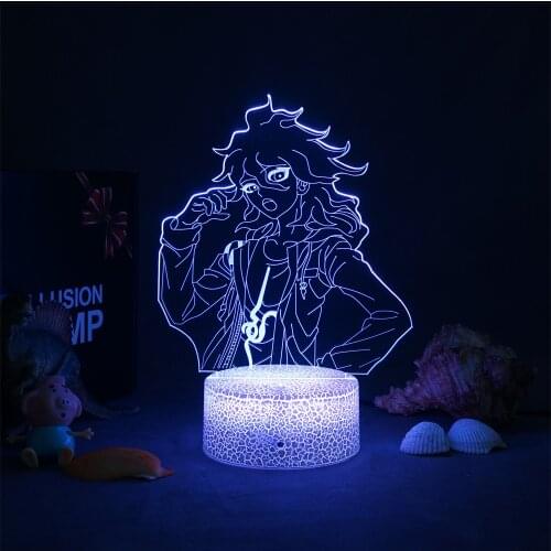 3d Led Lamp Anime Danganronpa Nagito Komaeda Figure for Kids Bedroom Decoration Night Light Birthday Gift Room Decor Desk Lamp