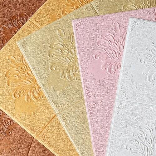 5pcs 70*70cm 3D DIY Wall Sticker waterproof Self-Adhesive Wallpaper Panels TV background Panel Foam living Room home Decor