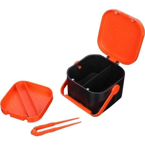 50%HOT Portable Fishing Bait Lure Maggot Earthworm Worm Storage Case Box with Lanyard