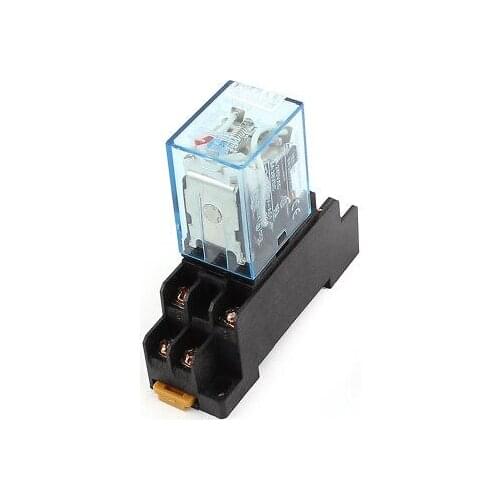 AC 110/120V Coil 35mm DIN Rail Red Lamp 8 Pin Electromagnetic Power Relay