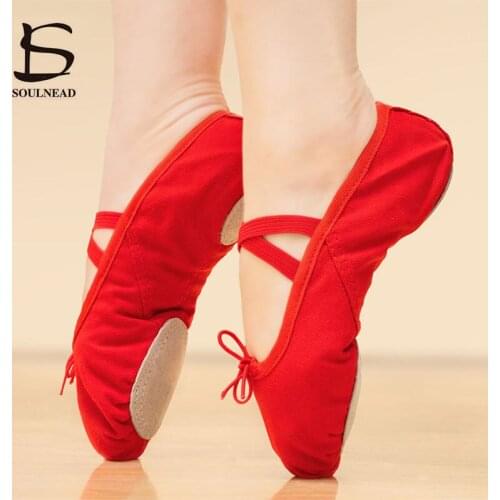 Ballet Shoes For Girls Kids Red Pink Women Gymnastics Shoes Teacher Gym Yoga Slippers Ballerina Practice Ballet Shoe Sneakers