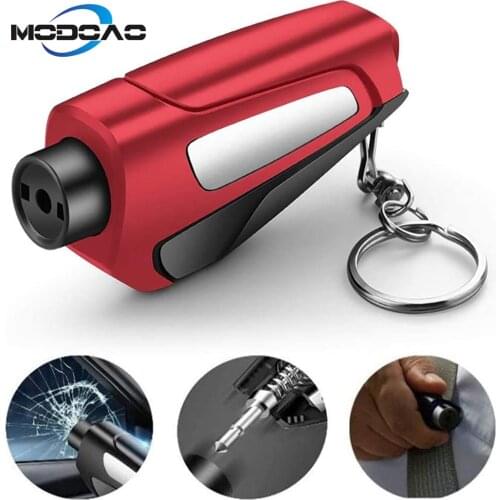Car Escape Keychain 3 In 1 car life keychain Window Breaker Car Safety Rescue Tool With Keyring Seat Belt Cutter Key Chain