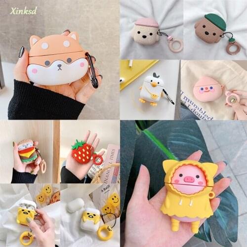 For AirPods 1 2 3D Cute Cartoon Dragon Earphone Case Charge box Soft Silicone Wireless Bluetooth Earphone Protect Cover