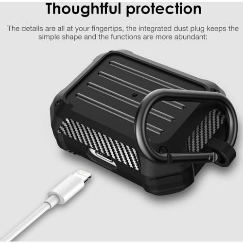 TPU Leather Earphones Case For Apple AirPods Pro 3 2 Cover Case Earphone Headphones Earbud Protective With Carabiner Hook