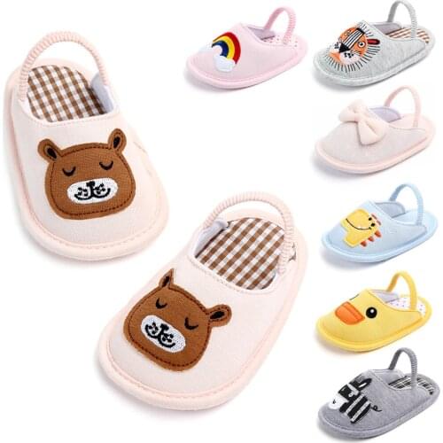 Children Cotton Home Slippers 2021 Autumn Winter Baby Girls Boys Indoor Non-Slip Soft Bottom Animal Pattern Baby Shoes Newborn