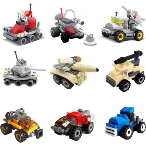 10PCS/set Building Blocks Military car child DIY toys Model Bricks Early childhood education Toys For Children birthday Gifts