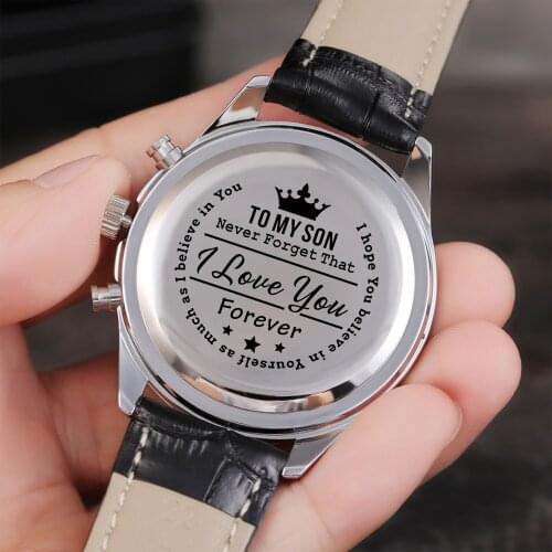 To My Son-I Love You Forever Engraved Watch Luxury Wrist Men Watch Custom Personalized Watches Gifts