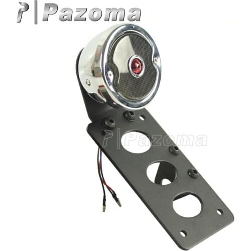 Chrome Smoke Motorbikes 12V Rear Tail Stop Light Side Axles Mount License Plate for Harley Dyna Cafe Racers Bobber Cruisers