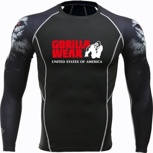 Best Selling Mens Casual T-shirt Quick-drying Compression Sports Shirt Mens Fitness Running MMA Gyms T-shirt Tights Rashguard