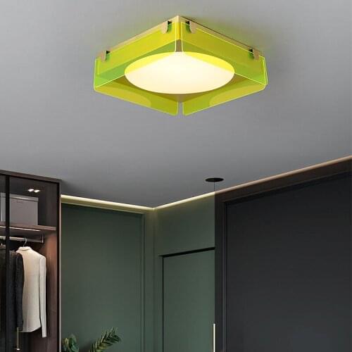 All copper creative personality ceiling lamp bedroom childrens room study hallway balcony room fluorescent green lamp
