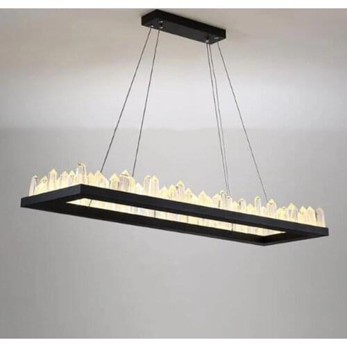 Manggic Rectangle crystal chandeliers modern design LED crystal chandeliers of AC110V lamp 240 v buff dining living room