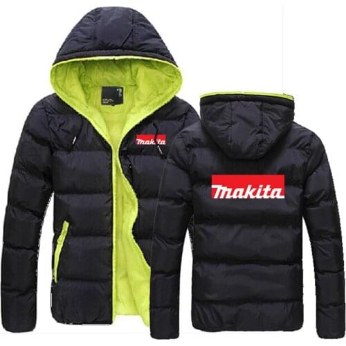 2021 Mens Autumn Winter Makita Logo Customize Fashion Down Warm Slim Coats Male Sportwear Coats Comfortable Jackets Hoodies