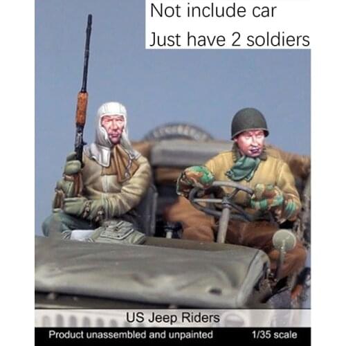 1/35 Scale Unpainted Resin Figure US Jeep Riders 2 figures collection figure