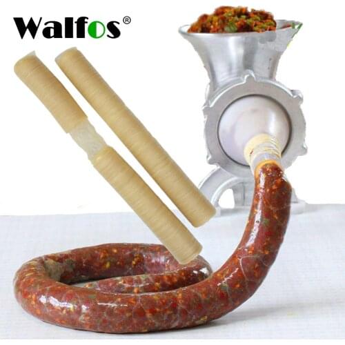 Walfos14m*36mm Dry Pig Sausage Casing Tube Meat Sausages Casing for Sausage Maker Machine Hot Dog Casing Hamburger Cooking Tools