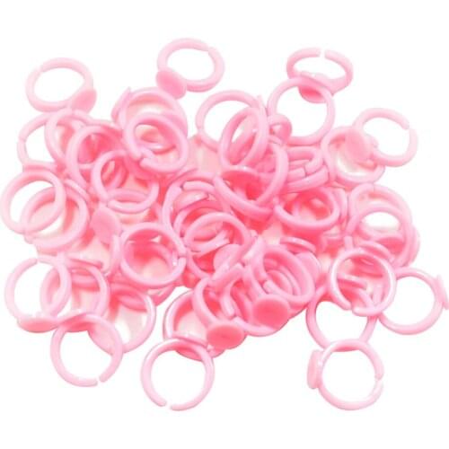 50sets DIY Rings Setting Base Pink Round Cabochon Gems Finger Rings Blanks