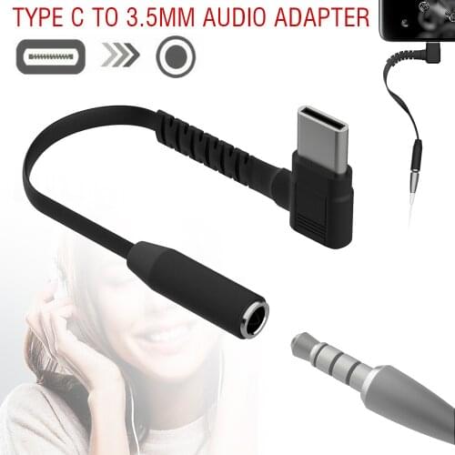 For Galaxy S21/S20 FE/Note 20 Ultra USB Type C to 3.5mm Headphone Audio Adapter Black Headphones Audio Adaptor Cable