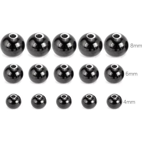 20PCS 304 Stainless Steel Flat Round Metal Spacer Beads Smooth Black Loose Beads DIY For Jewelry Making Findings