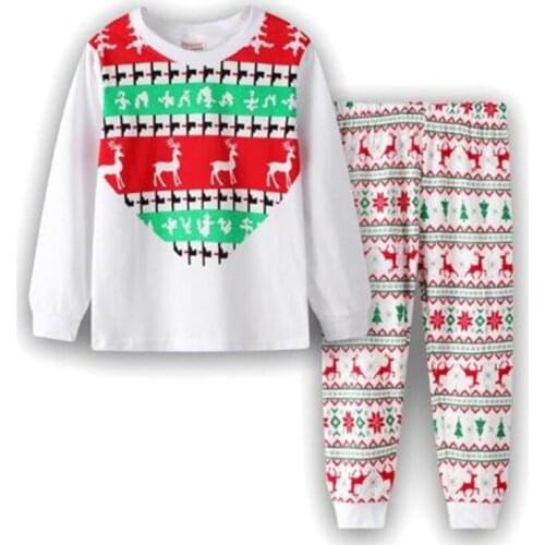 Christmas Baby Girls Pajamas Autumn Winter Long sleeve Childrens Clothing Sleepwear Cotton Pyjamas Sets For Kids 2 3 4 5 6 7T