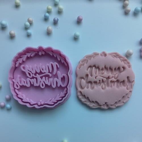 Merry Christmas Cookie Stamp PLA Mold Custom Stamps Relief 3D Stereoscopic Pattern Baking Decoration