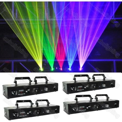 4Pack 5 heads stage laser lights 5 Color christmas laser dj lighting dmx light luces para dj