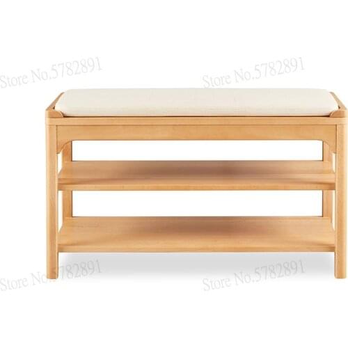 Solid Wood Shoe Bench Creative Bed End Stool Home Door Wear Shoe Stool Nordic Entrance Entrance Can Sit On The Shoe Rack Shoe Ca