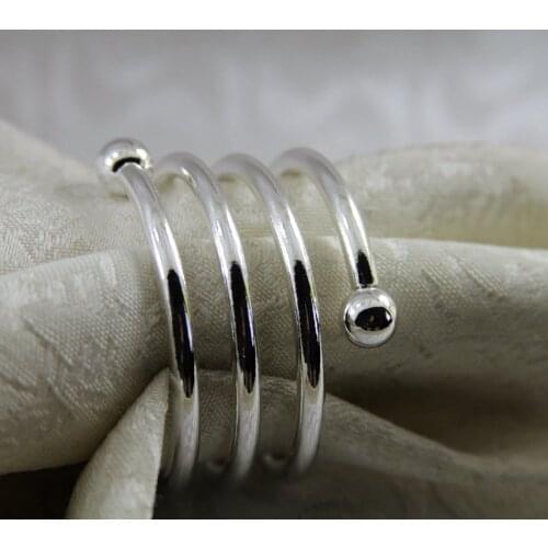 Qn17031623 gold silver metal spiral napkin rings wedding wholesale, napkin holder
