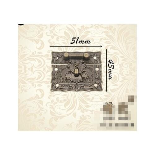 Corner Brackets hardware box buckle antique box buckle button box 51mm*43mm alloy buckle decoration box lock