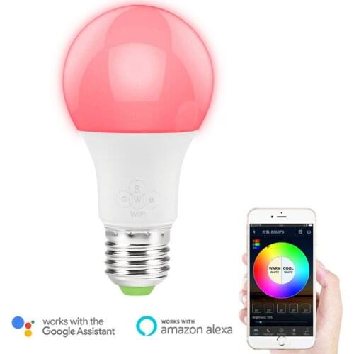 Smart LED Light Bulb, Dimmable RGB Light WiFi Smartphone APP Controlled Bulb Work with Alexa and Google Home DropShipping