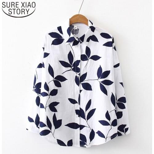 Vintage Long Sleeve Shirts Womens Tops and Blouses 2021 Ladies Tops Women for Women Tops Button Print Harajuku Blusas 6713 50