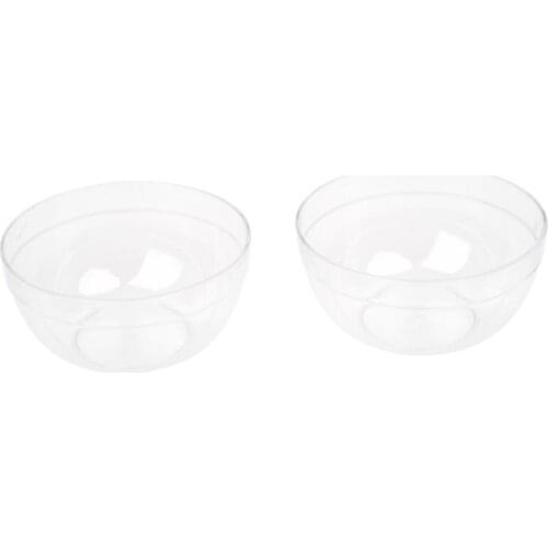 Women 9cm x 4.5cm DIY Facial Clear Plastic Mask Bowl Mixer Holder 2pcs