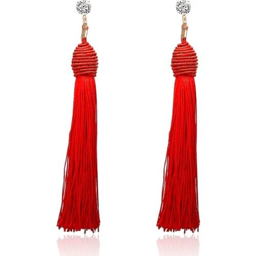 Hot Long Dangle Earrings Tassel Women Fashion Statement Earrings Crystal Earrings Bohemian Vintage Earrings for Gifts e0121