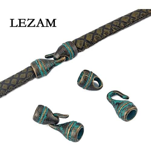 10 Sets Antique Bronze Patina Hook Clasp For 5MM Round Leather Cord Bracelet Jewelry Findings