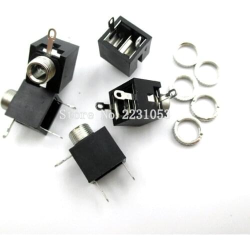 10PCS/LOT 3.5 pairs of 3.5-channel stereo audio jack socket with nut / 301M stereo J301M PJ301M